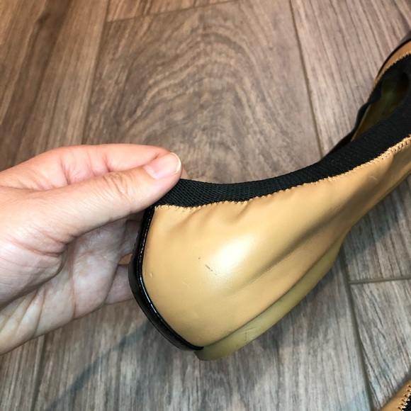 J.Crew Tan & Black Patent Cap Toe Ballet Flats - Picture 8 of 16